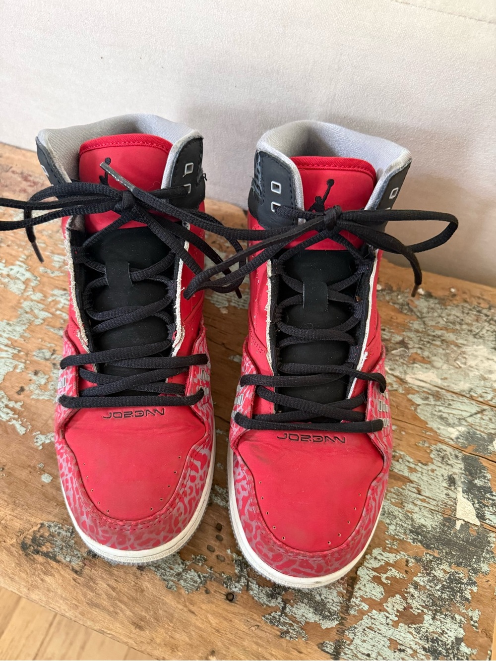 Jordan Red and Black High-Top Sneakers